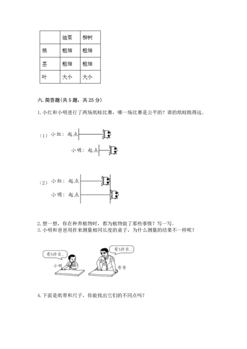 教科版一年级上册科学期末测试卷【a卷】.docx