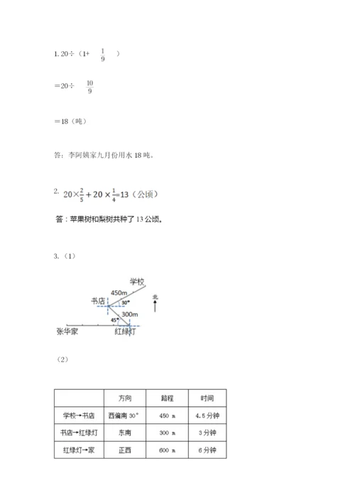 人教版六年级上册数学 期中测试卷精品（b卷）.docx