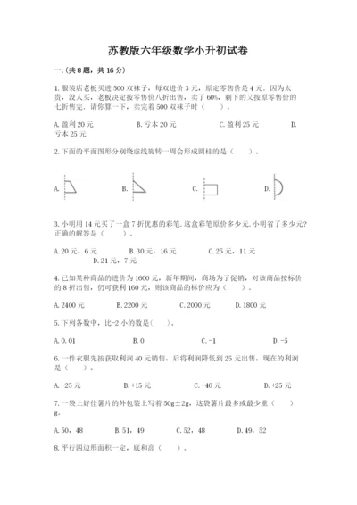 苏教版六年级数学小升初试卷含答案【突破训练】.docx