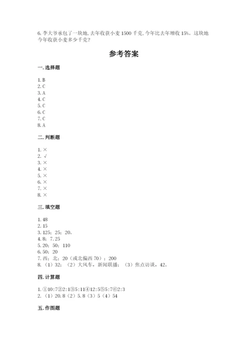 小学数学六年级上册期末测试卷带答案（研优卷）.docx