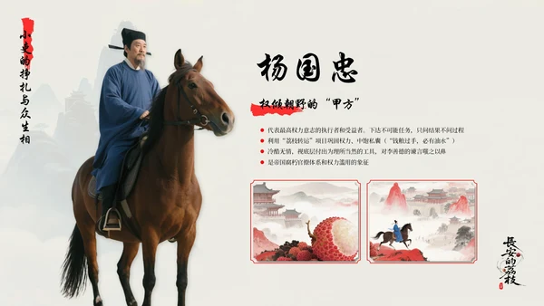 蓝红色简约风长安的荔枝读书分享PPT模板