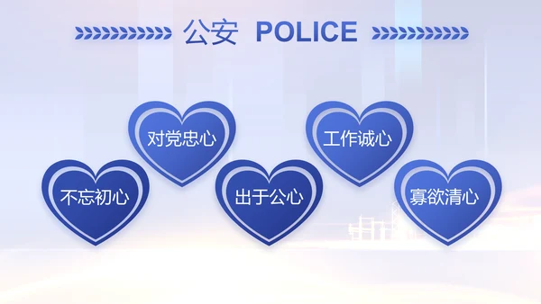 蓝色大气公安机关工作情况汇报动态PPT模板