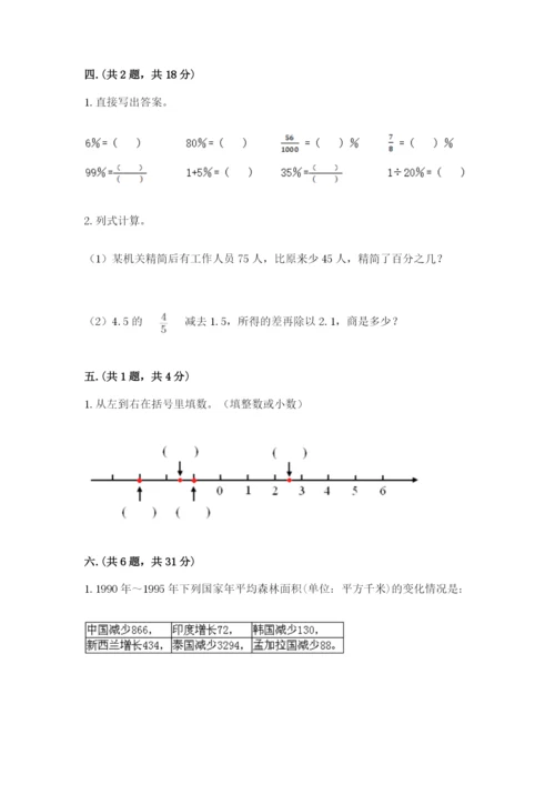 北师大版六年级数学下学期期末测试题及参考答案（预热题）.docx