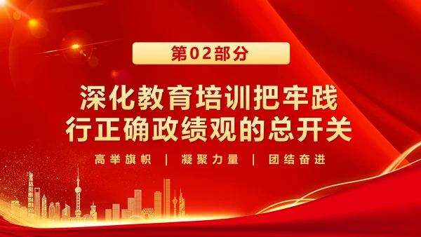 树立和践行正确政绩观引领高质量发展走在前PPT模板
