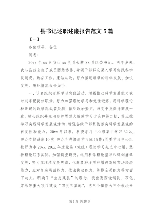 县书记述职述廉报告范文5篇.docx