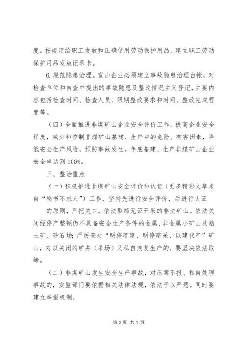 非煤矿山安全专项整治实施方案 (2).docx