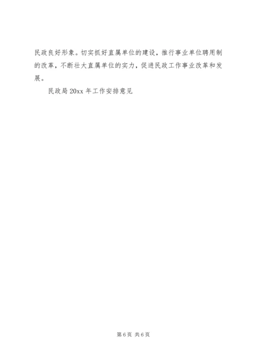民政局工作安排意见.docx