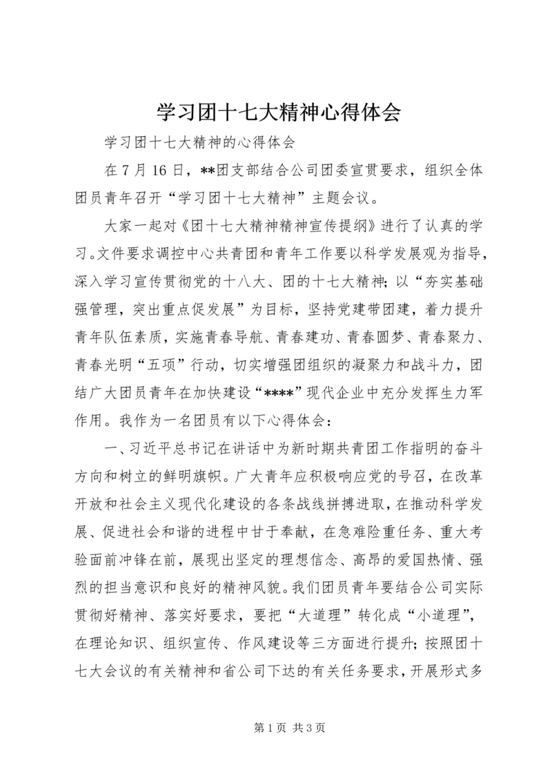学习团十七大精神心得体会 (2).docx