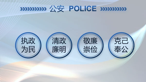 蓝色大气公安警察年终工作总结PPT