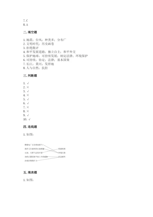 人教部编版六年级下册道德与法治期末测试卷及完整答案（精品）.docx
