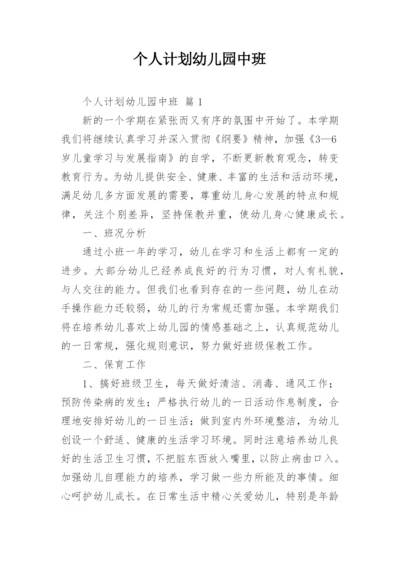 个人计划幼儿园中班.docx