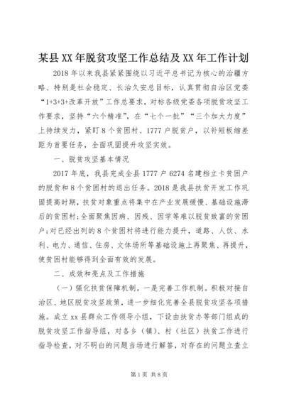 某县XX年脱贫攻坚工作总结及XX年工作计划 (2).docx