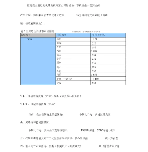 浙江安吉宏观旅游市场分析