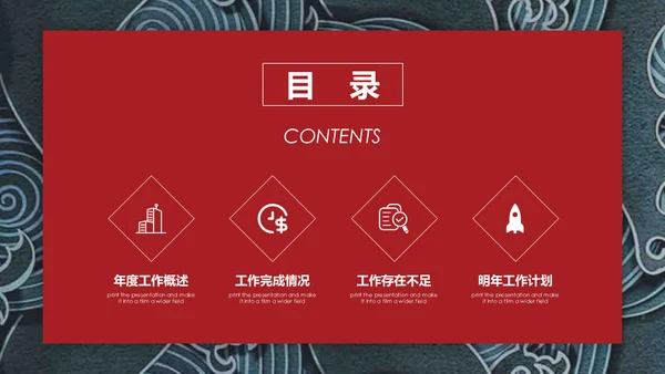 浮士绘巨浪纹理年度工作总结汇报通用PPT模板
