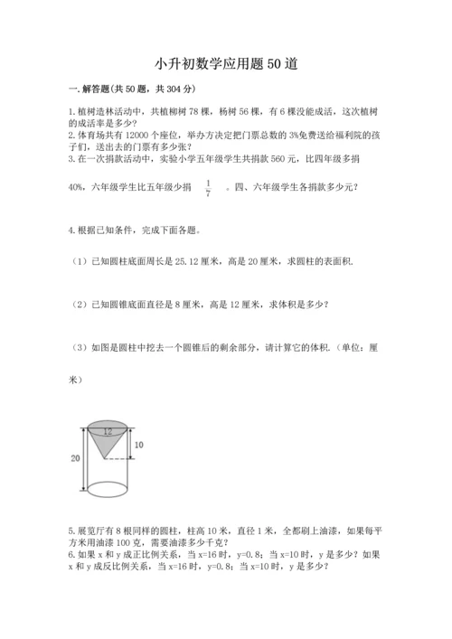 小升初数学应用题50道完整.docx