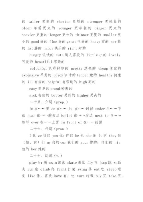 初中一年级英语单词分类.docx