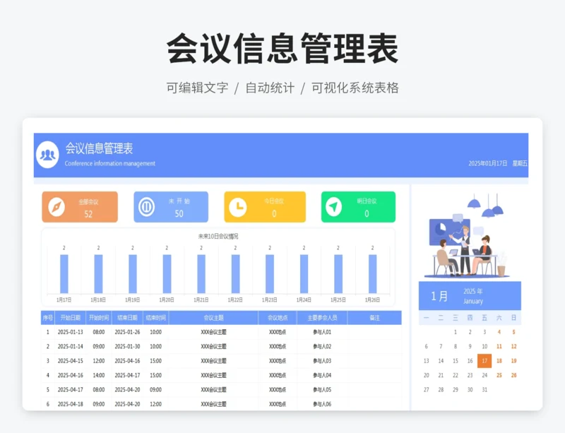 会议信息管理表