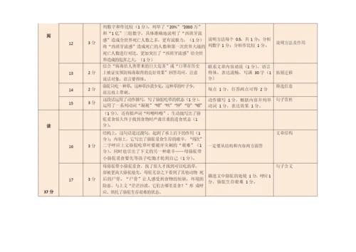 (第2套语文-答案和评分标准)2021深圳市中考5套红卷.docx