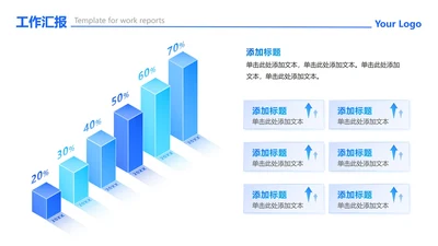 蓝绿色渐变简约风数据图表工作汇报PPT单页