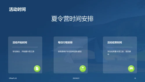 绿色商务露营地夏令营市场营销策划PPT模板