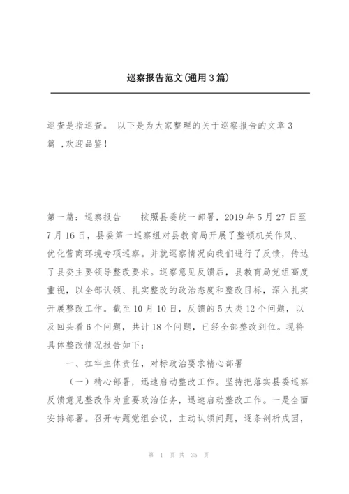 巡察报告范文(通用3篇).docx