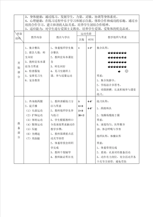 体育与健康课教案武术操旭日东升教案