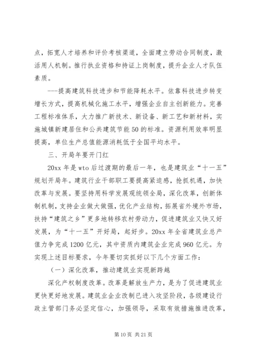 在建筑业工作会议上的工作报告.docx