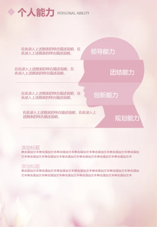 唯美A4纸大小竖版个人简历ppt模板