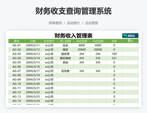 财务收支查询管理系统