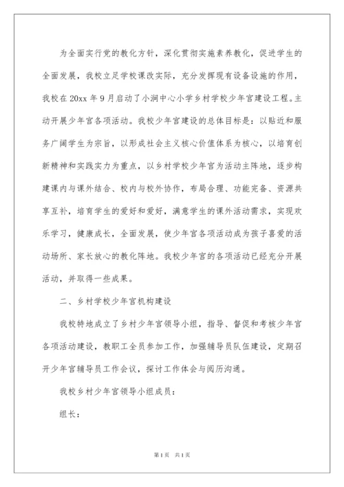 2022乡村学校少年宫活动自查报告.docx