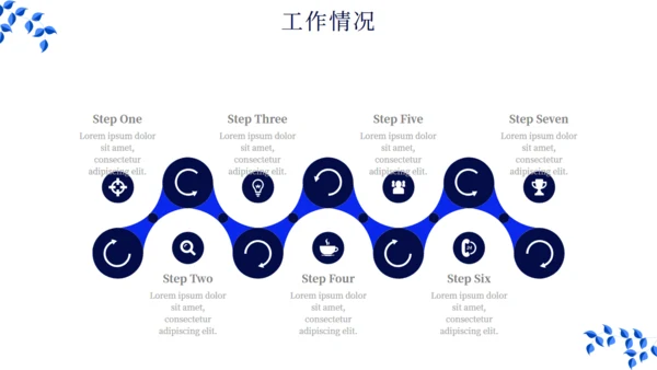 简约扁平化现代商务工作总结汇报通用PPT模板