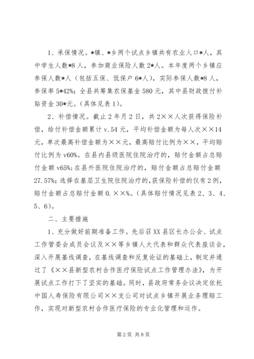 县新型农村合作医疗保险工作汇报.docx