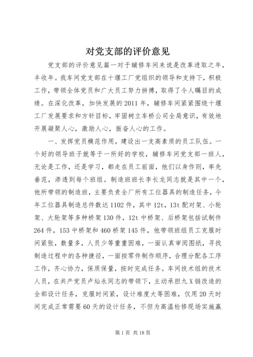 对党支部的评价意见.docx