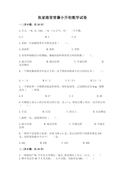 张家港常青藤小升初数学试卷【word】.docx