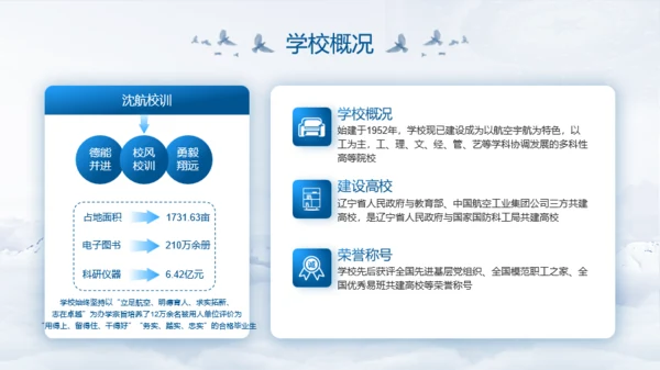 蓝色沈阳航空航天大学开学季模板