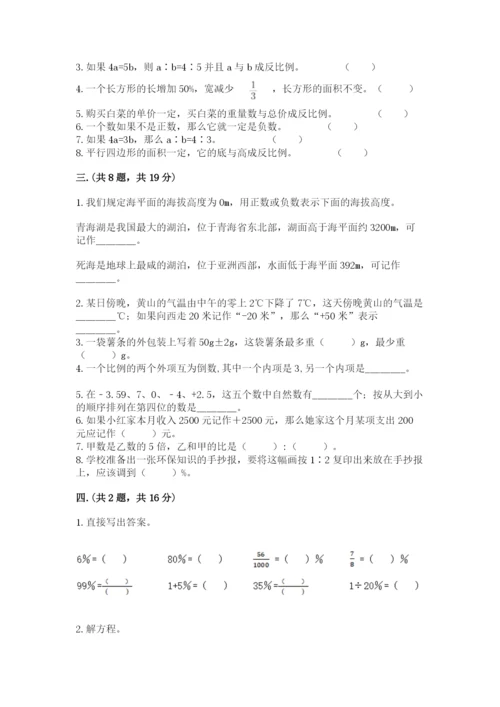 青岛版小升初数学模拟试卷（全优）.docx