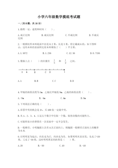 小学六年级数学摸底考试题及参考答案（预热题）.docx