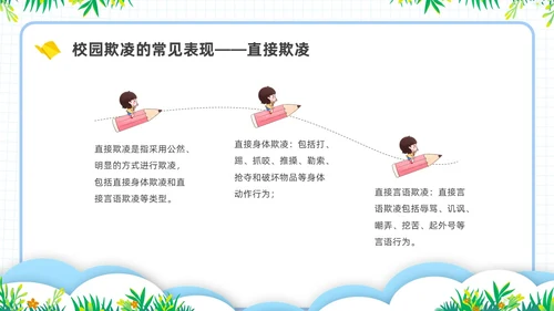 简约插画校园霸凌主题班会PPT课件