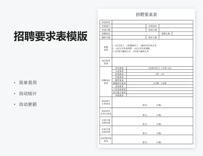 招聘要求表模版