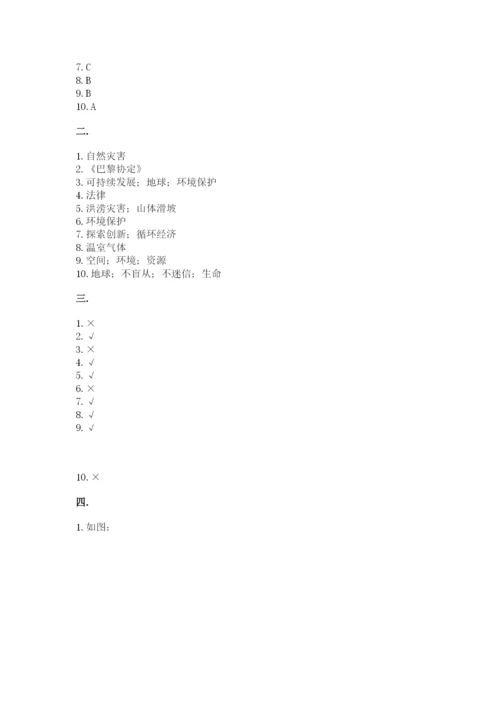 六年级下册道德与法治第二单元 爱护地球 共同责任 测试卷精品【夺分金卷】.docx