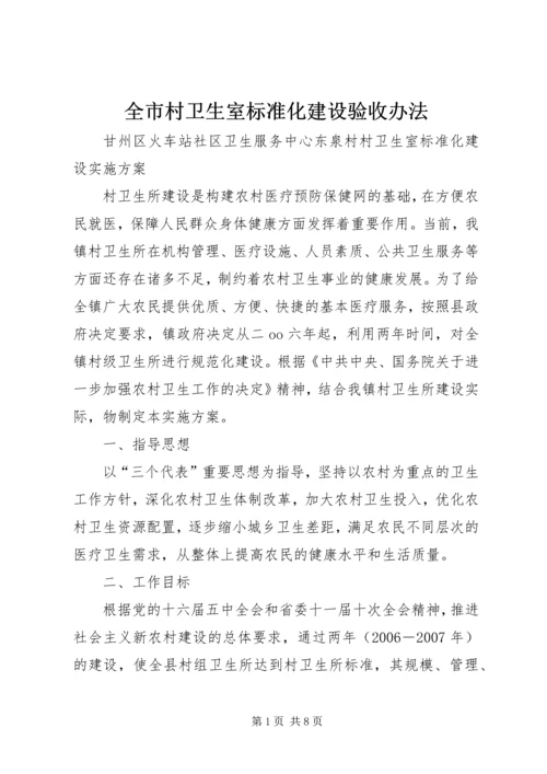 全市村卫生室标准化建设验收办法 (2).docx