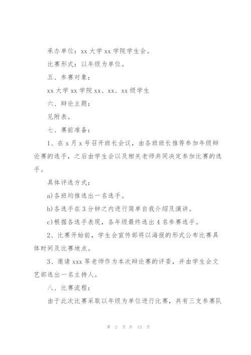 校园举办辩论赛活动方案策划书.docx