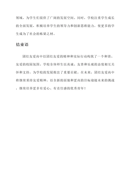 团结友爱高中事迹材料