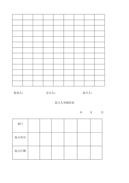 财务部程序表格