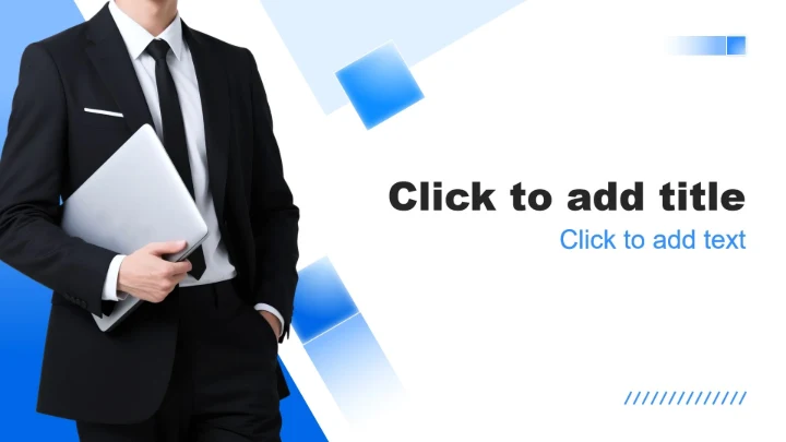 蓝色渐变商务风自我介绍述职汇报PPT主题模板