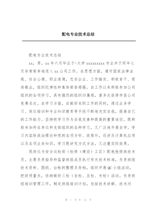 配电专业技术总结.docx