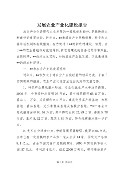 发展农业产业化建设报告.docx