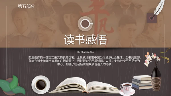 读书分享会平凡的世界通用PPT模板
