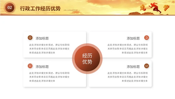 商务励志风岗位竞聘自我介绍岗位晋升个人简历ppt模板