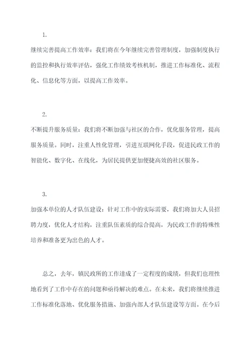 乡镇民政所主任述职报告